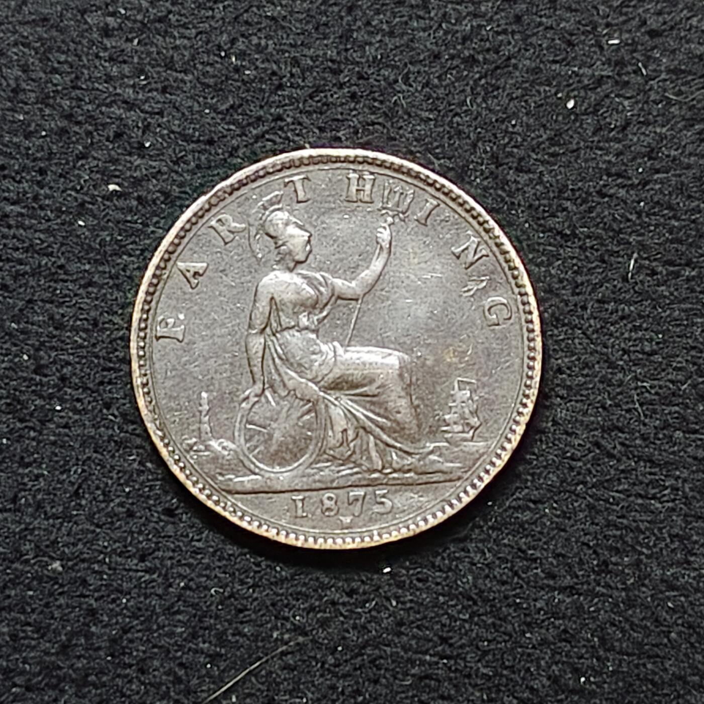 【全场包邮】纯粹捡漏拍484场（免费代拍第21场） 英国1875年维多利亚女王1法新铜币