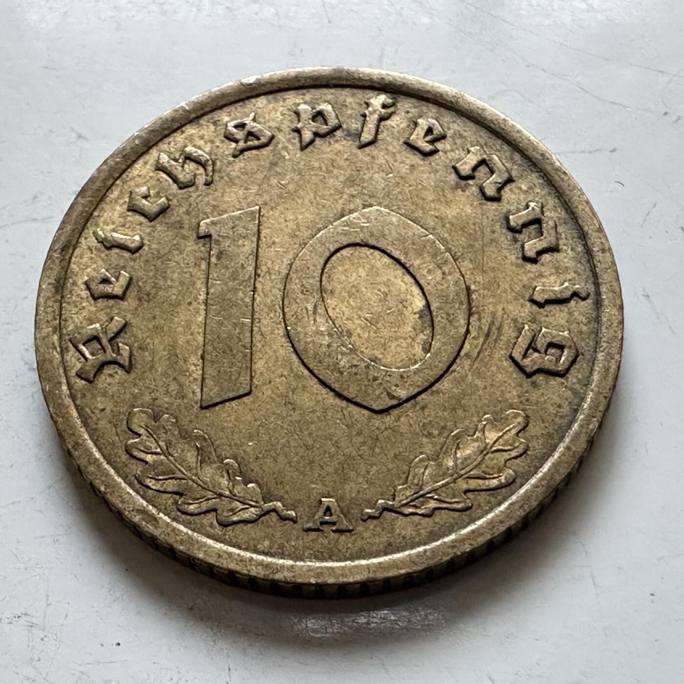 🌹外币初藏🌹🐯2025年第140场  每周二四六晚8️⃣点 接代拍 德国1939年A版10芬尼