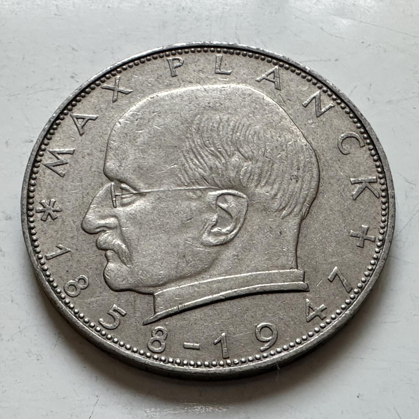 🌹外币初藏🌹🐯2025年第140场  每周二四六晚8️⃣点 接代拍 德国1962年F版 2马克 普朗克