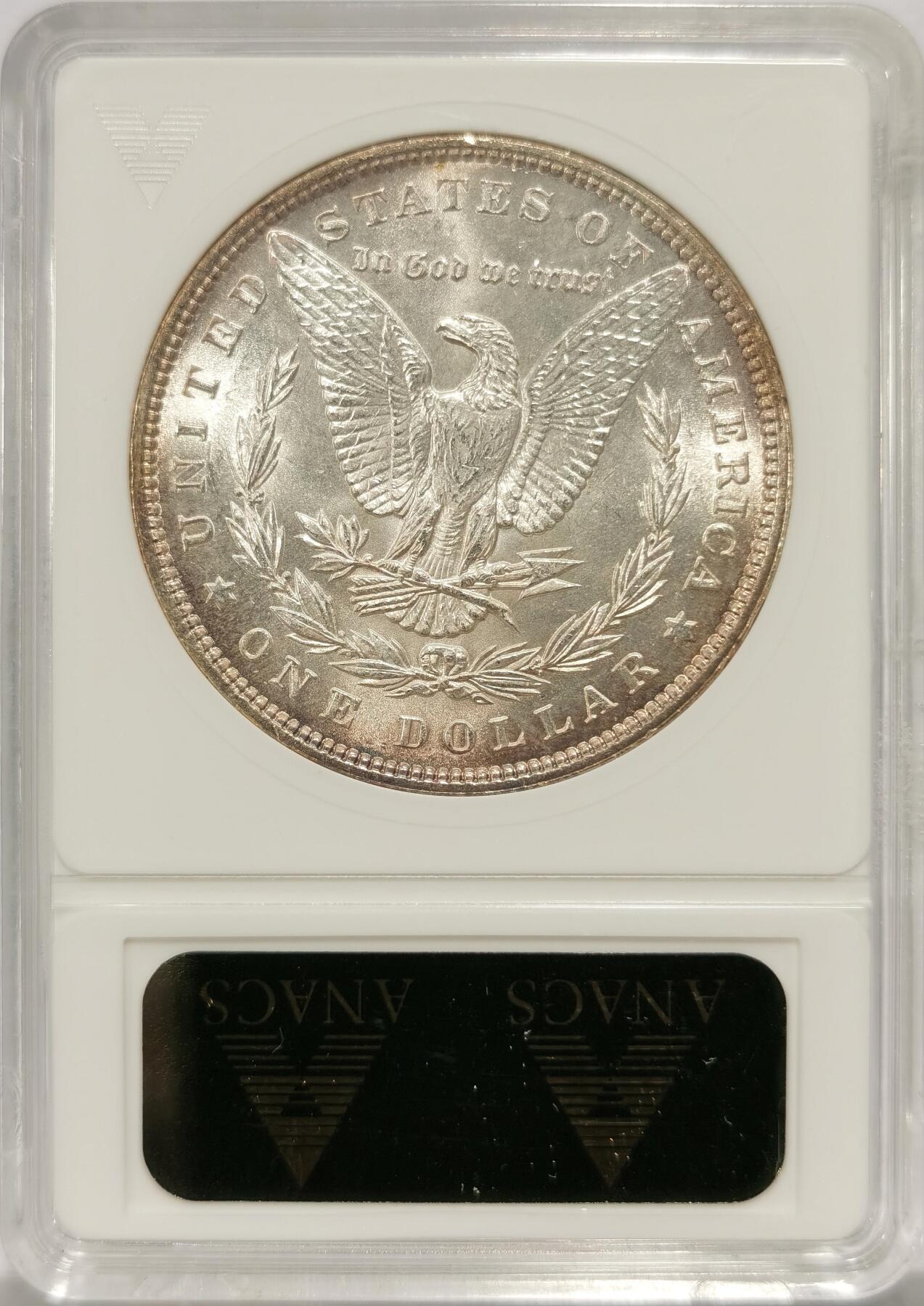 博洋堂世界钱币拍卖第151期（全场包邮） ANACS MS64 美国1896年摩根一元银币 原银强霜光 打制优异 Zippo小白盒 品质保证 手感极佳