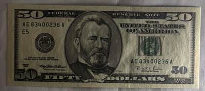 【礼羽收藏】🌏世界钱币拍卖第115期 - 1996年 50美元 大头版首发年份 实物图