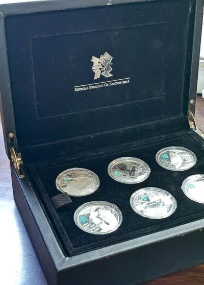 甄臻铺-世界币章拍卖（第43期）送拍享返佣金等优惠多多 - 英国 2009年，6枚套装，伦敦奥运倒计时纪念银币，单枚面值5英镑，含28.28克925银，共169.68克。原盒证。
