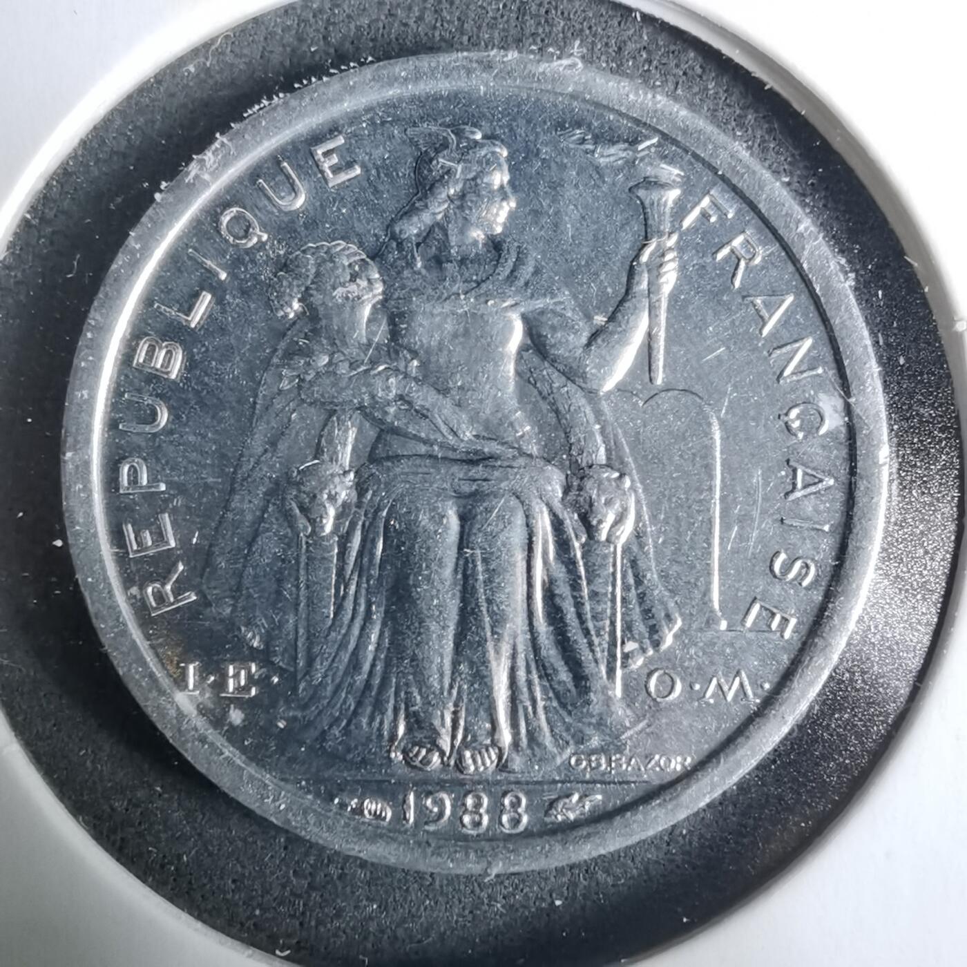 沼泽如烟--第929场 法属新喀里多尼亚1988年1法郎