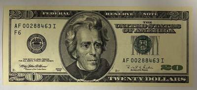 【礼羽收藏】🌏世界钱币拍卖第115期 - 1996年 20美元 大头版首发 实物图