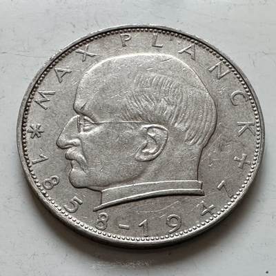 🌹外币初藏🌹🐯2025年第140场  每周二四六晚8️⃣点 接代拍 - 德国1964年J版 2马克 普朗克