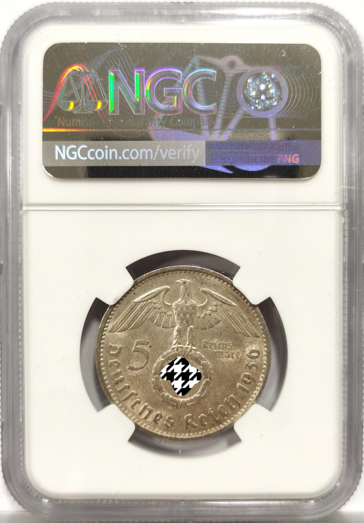博洋堂世界钱币拍卖第151期（全场包邮） NGC MS62 德国1936年兴登堡F版5马克银币