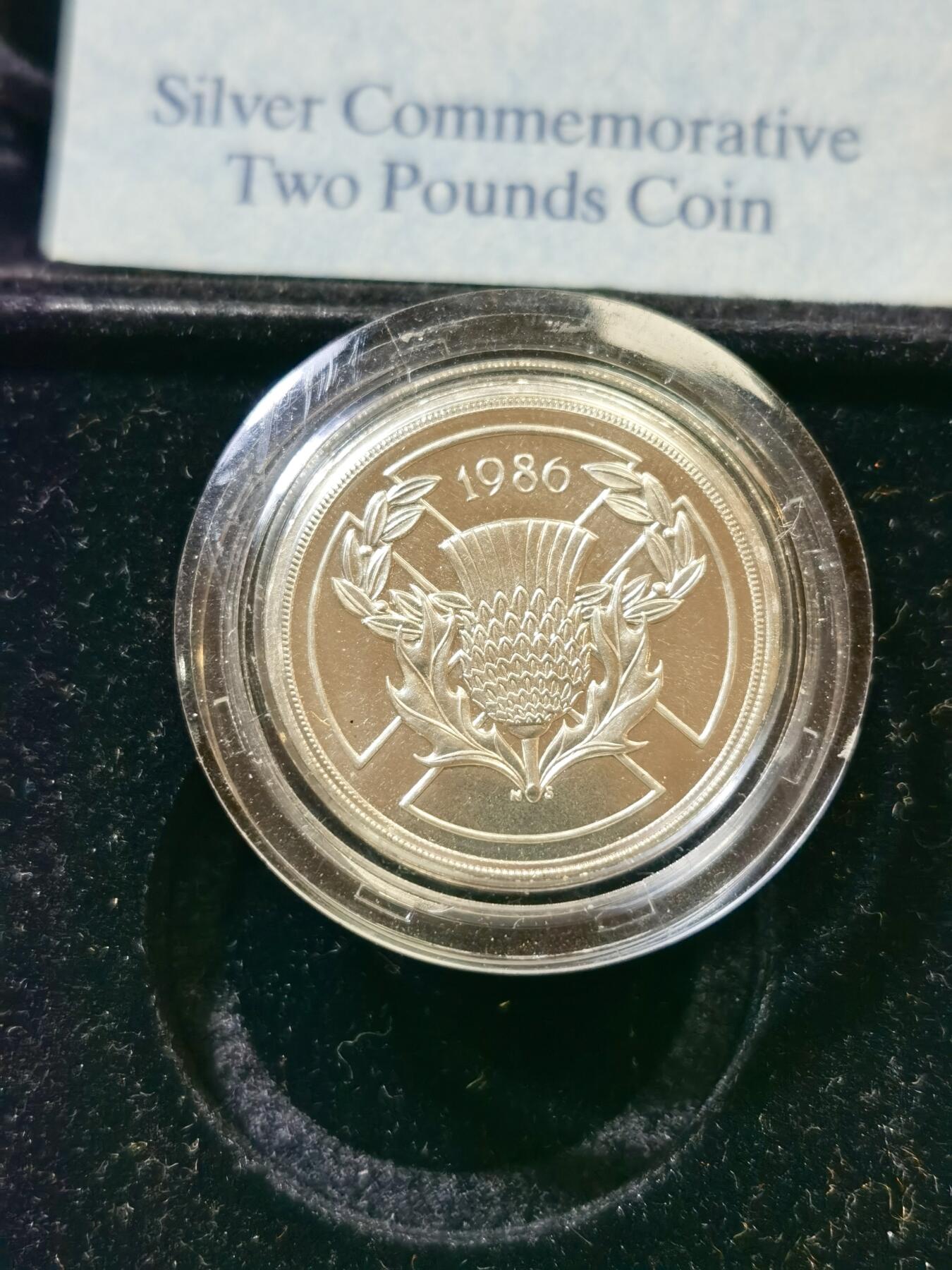 甄臻铺-世界币章拍卖（第43期）送拍享返佣金等优惠多多 英国 1986年 2磅银币 原盒原证 英联邦运动会纪念