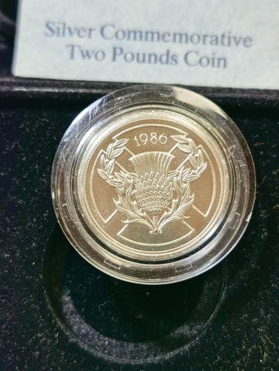 甄臻铺-世界币章拍卖（第43期）送拍享返佣金等优惠多多 - 英国 1986年 2磅银币 原盒原证 英联邦运动会纪念