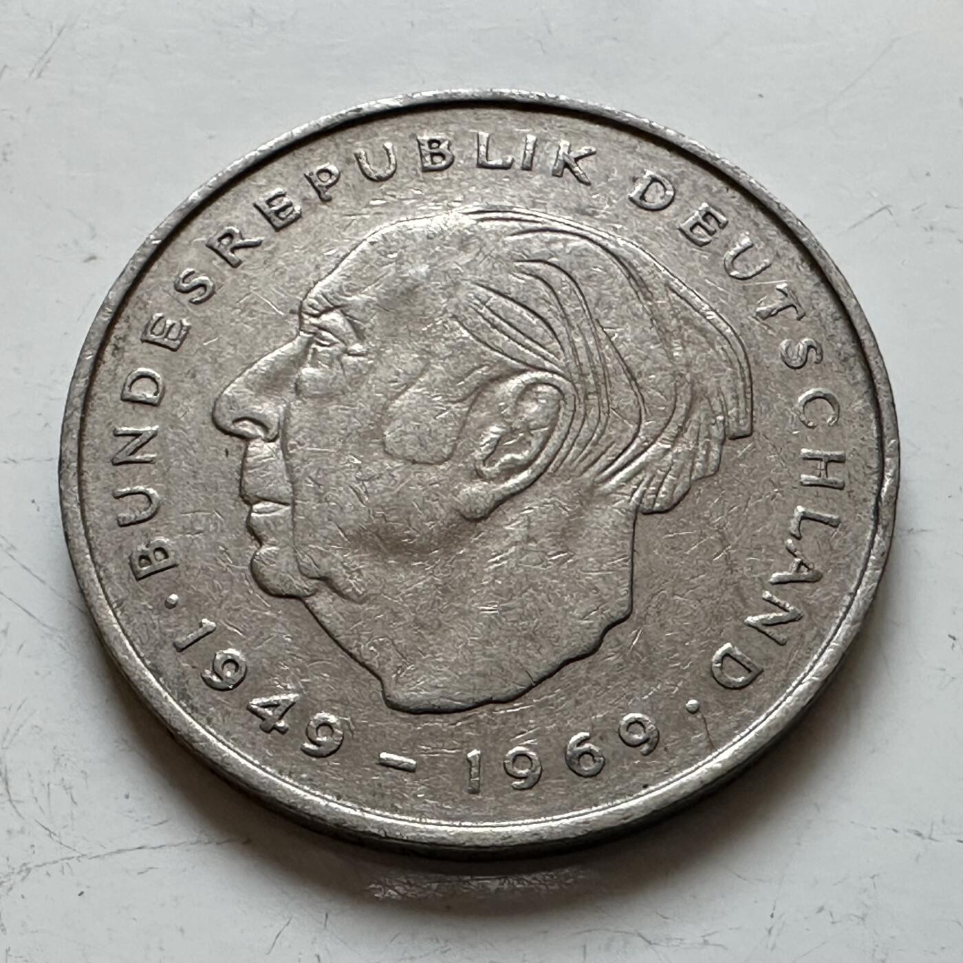 🌹外币初藏🌹🐯2025年第140场  每周二四六晚8️⃣点 接代拍 德国1971年F版 2马克 豪斯