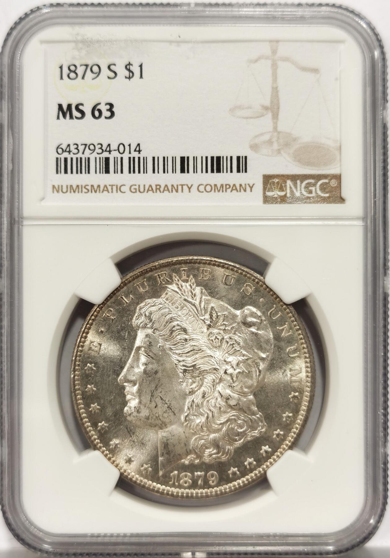 博洋堂世界钱币拍卖第151期（全场包邮） NGC MS63 美国1879年摩根银币 经典品种，原光好品