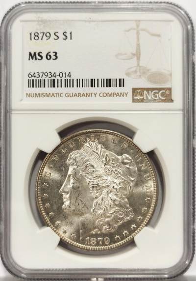 博洋堂世界钱币拍卖第151期（全场包邮） - NGC MS63 美国1879年摩根银币 经典品种，原光好品