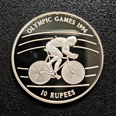 【德藏】世界币章拍卖第157期（拍品征集中~欢迎藏友联系） - 1996年 塞舌尔亚特兰大奥运会10卢比纪念银币 镜面十足 直径约：30mm；重约：10g