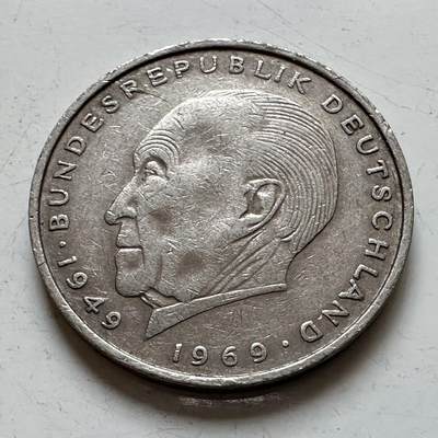 🌹外币初藏🌹🐯2025年第140场  每周二四六晚8️⃣点 接代拍 - 德国1975年D版 2马克 阿登纳