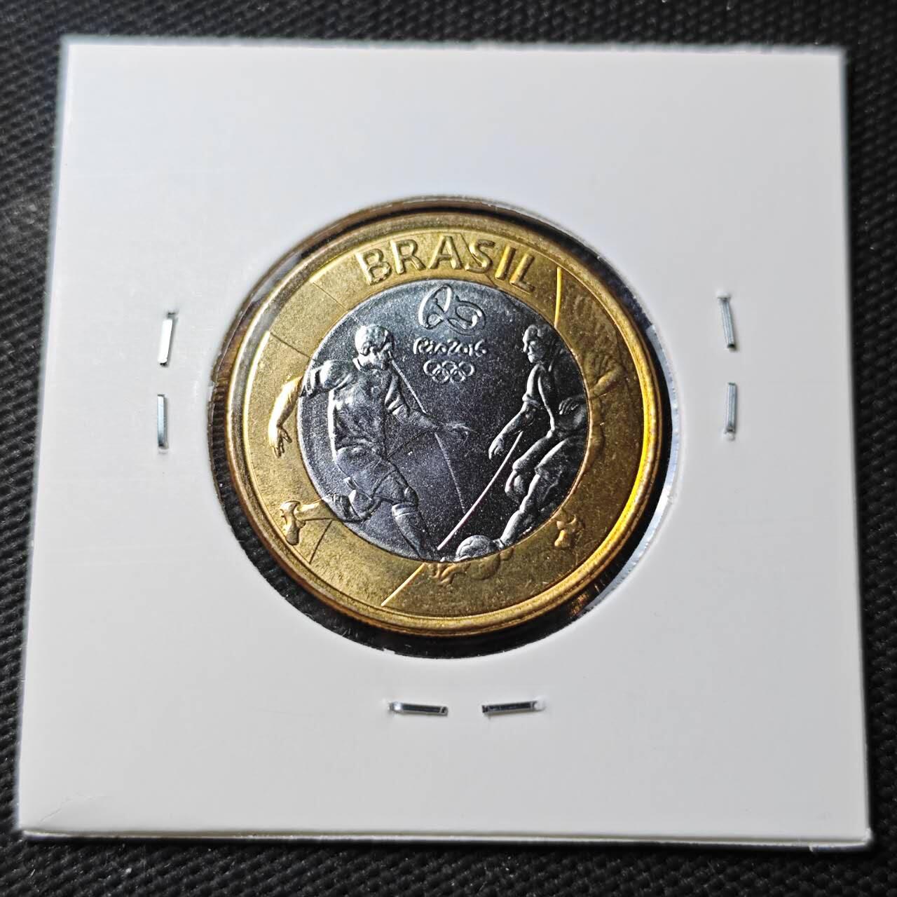 KK钱币收藏小铺 第377期  2月预留时间 周末发货  巴西1瑞尔双色币纪念币