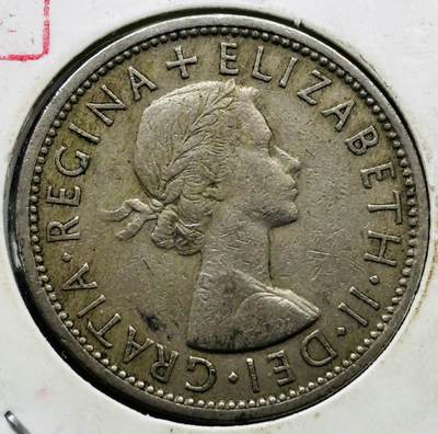 文馨钱币收藏第 284 场，【 长期接收代拍品】老藏家拍品南朝鲜李承晚时期货币，泰国大型纪念币，土耳其各时期及各国套币场 - 1966 年英国伊丽莎白二世 2 先令