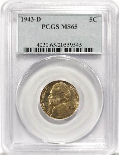 博洋堂世界钱币拍卖第151期（全场包邮） - PCGS MS65 美国1943年杰佛逊5分D厂银币