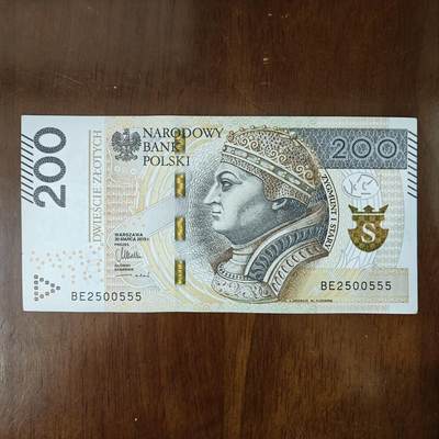豹子号555波兰200兹罗提2015年纸币外国钱币收藏好品原票原图片 - 豹子号555波兰200兹罗提2015年纸币外国钱币收藏好品原票原图片