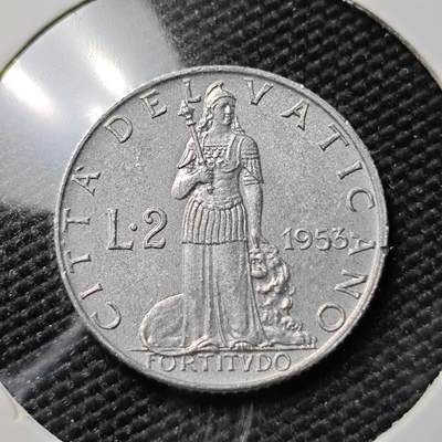 KK钱币收藏小铺 第378期  2月预留时间 周末发货 - 1953 梵蒂冈2里拉
