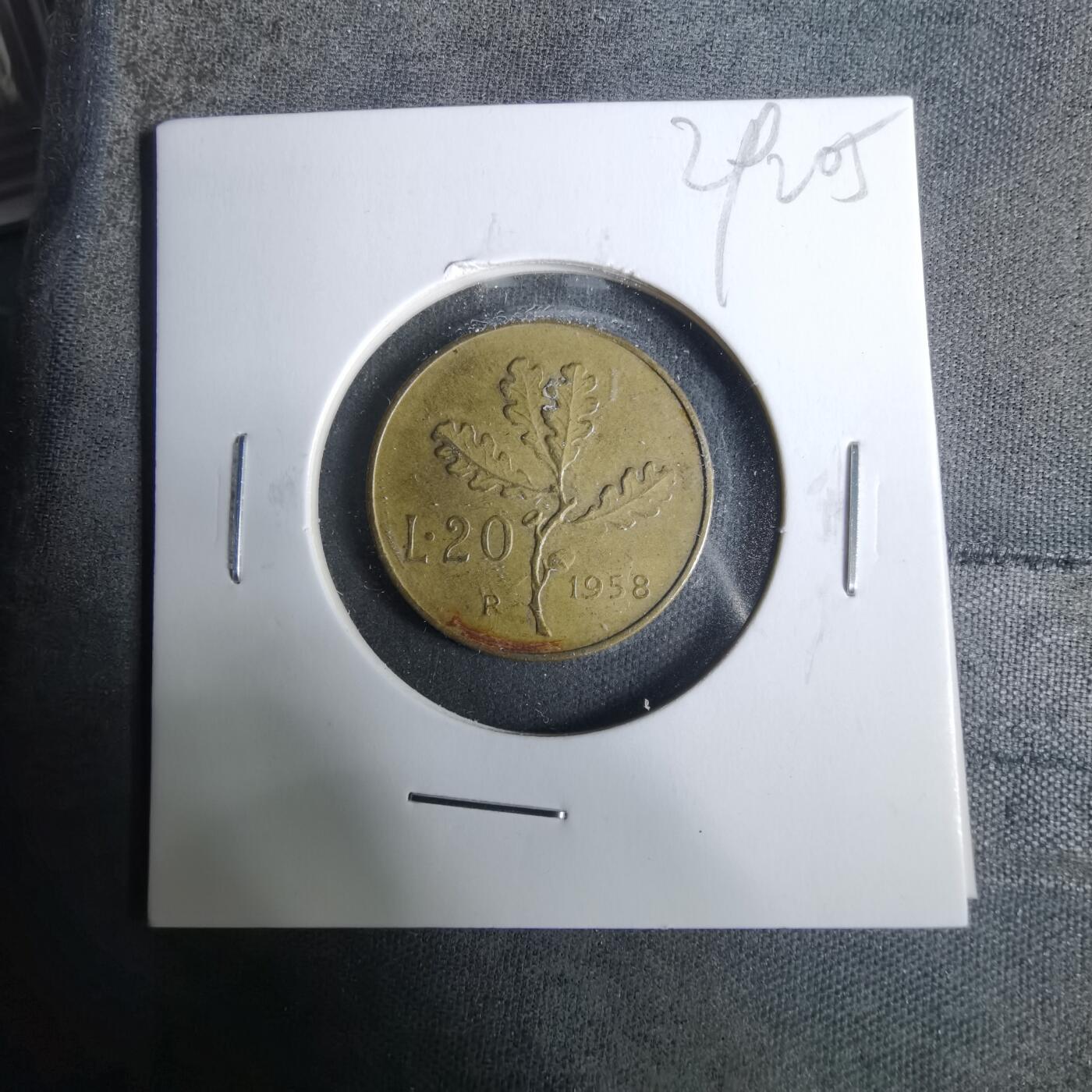 沼泽如烟--第929场 意大利1958年20里拉