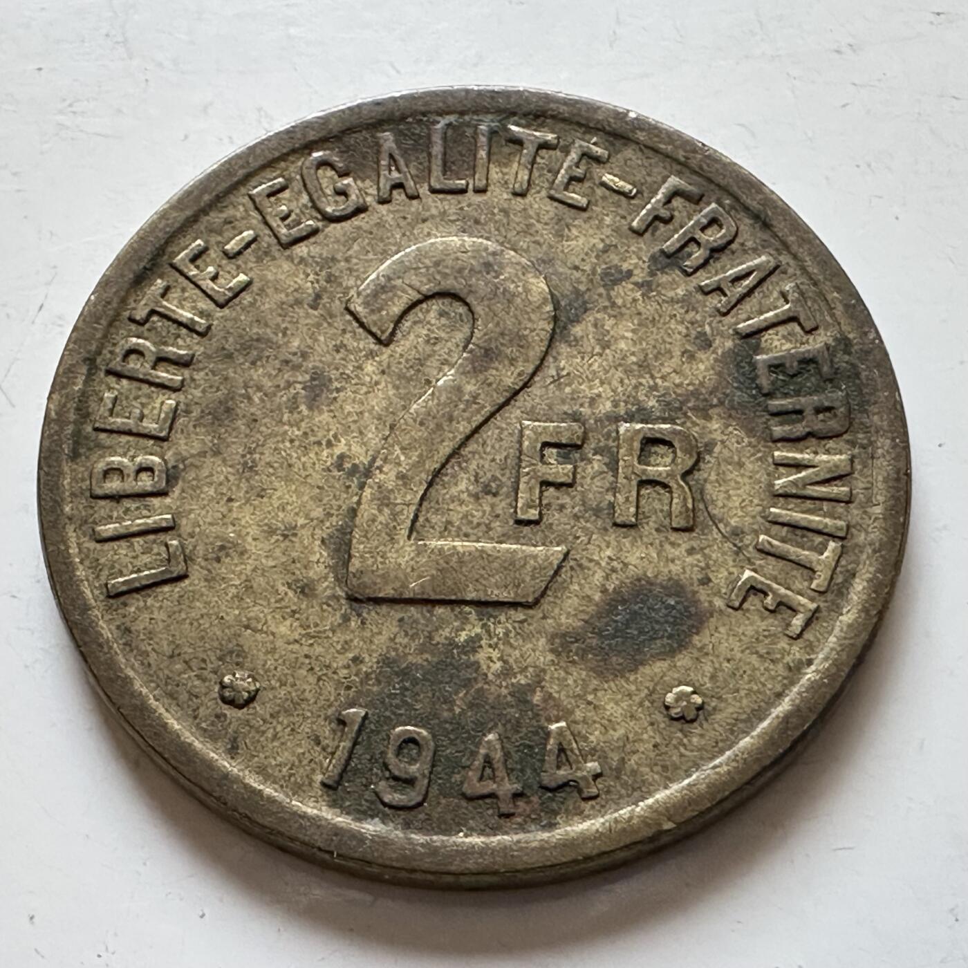 🌹外币初藏🌹🐯2025年第140场  每周二四六晚8️⃣点 接代拍 法国1944年盟军占领时期2法郎