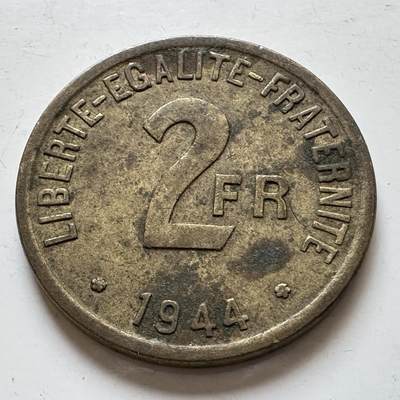 🌹外币初藏🌹🐯2025年第140场  每周二四六晚8️⃣点 接代拍 - 法国1944年盟军占领时期2法郎