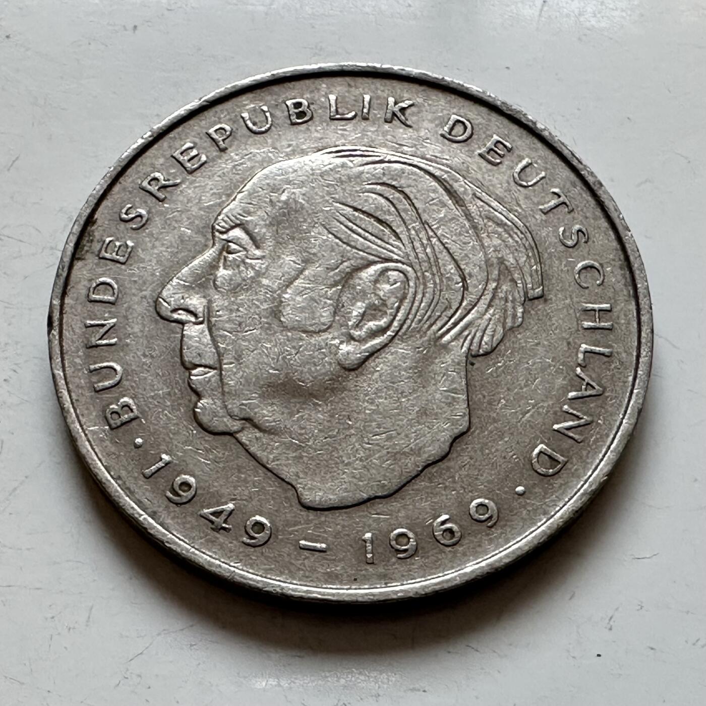 🌹外币初藏🌹🐯2025年第140场  每周二四六晚8️⃣点 接代拍 德国1972年F版 2马克 豪斯