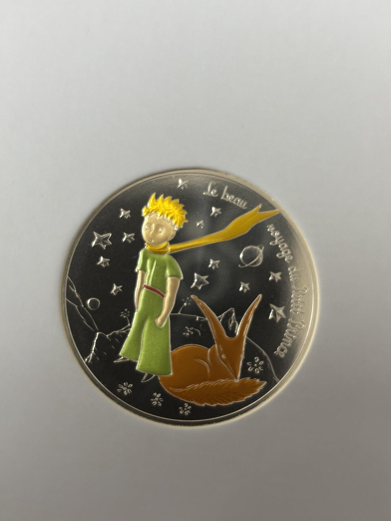 第185期拍卖 卡装法国2016年小王子美丽之旅小王子小羔羊50欧彩银币，900银，41克，发行50000枚