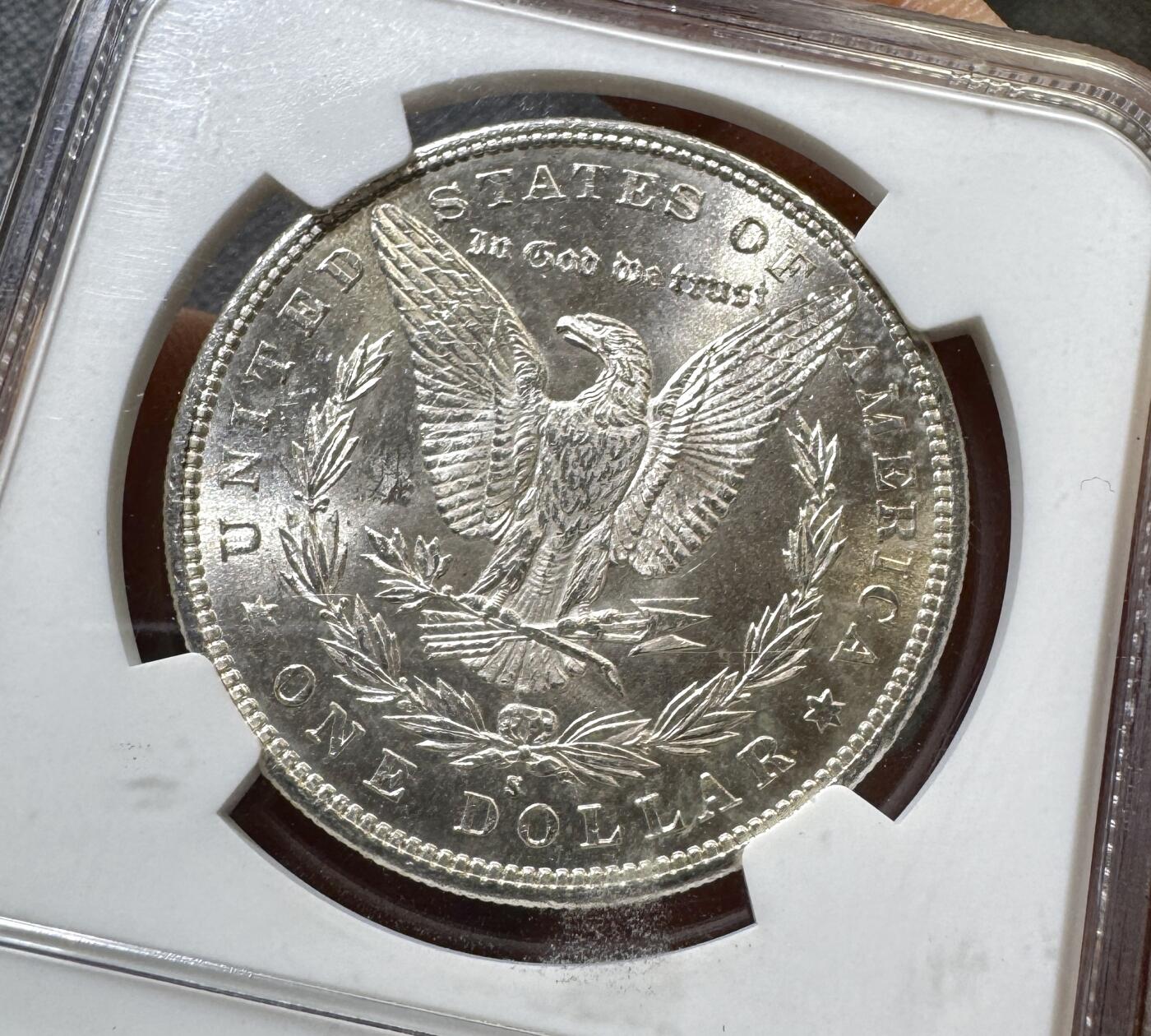 甄臻铺-世界币章拍卖（第43期）送拍享返佣金等优惠多多 NGC-MS64 1880年S版摩根，币面干净，PL质感