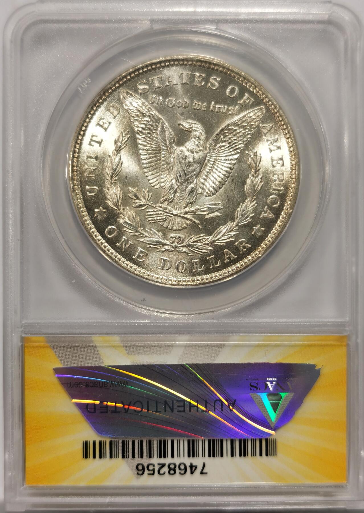 博洋堂世界钱币拍卖第151期（全场包邮） ANACS MS64 美国1921年摩根银元 原银强霜光 少见高分肥皂盒