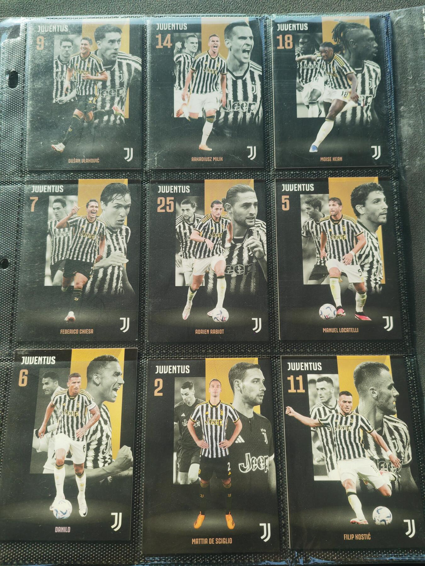 阳大大卡牌拍卖第86期（持续收拍品，周六晚上九点截拍，进群福利早知道） DAKA 达咖文化 2023赛季 尤文图斯 球星卡 15张 厚卡 带卡膜入卡页