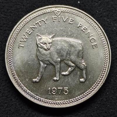 【全场包邮】纯粹捡漏拍484场（免费代拍第21场） - 马恩岛1975年1克朗猫系列曼克斯猫克朗型纪念币