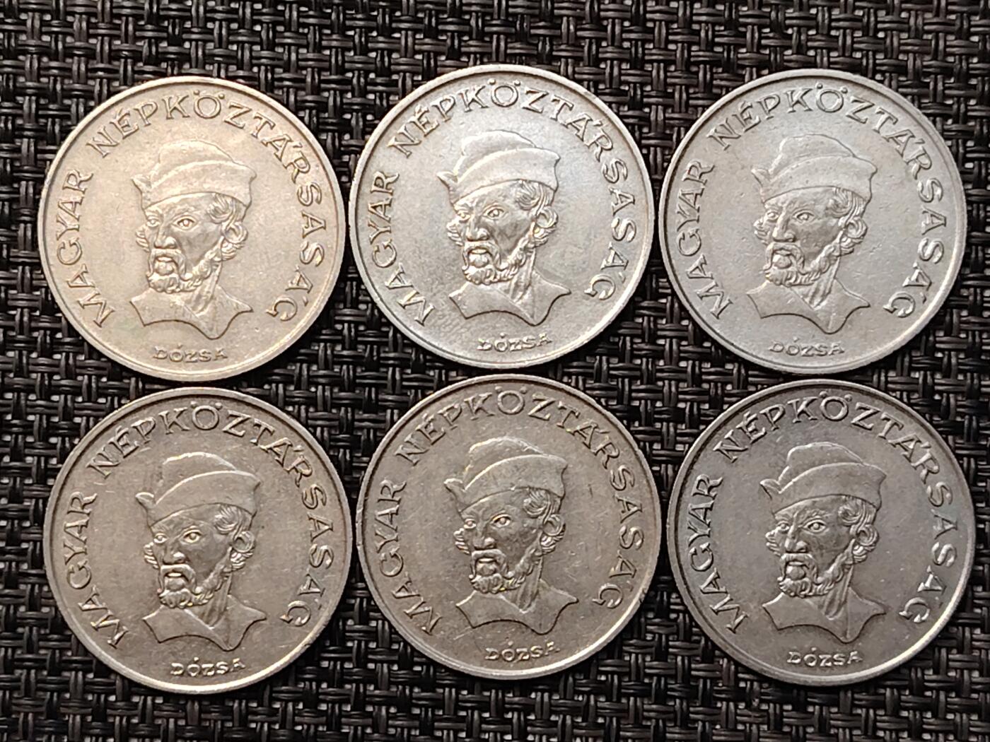 布加迪🐬～世界钱币(上海)🌾第 265 期 /  各国套币和散币 匈牙利🇭🇺 1982~1986年,1989年 20福林 6枚～C11 年份收藏者关注