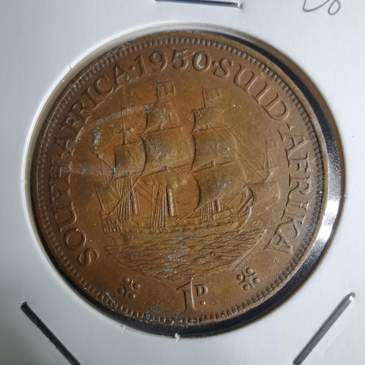 沼泽如烟--第928场 英属南非1950年1便士