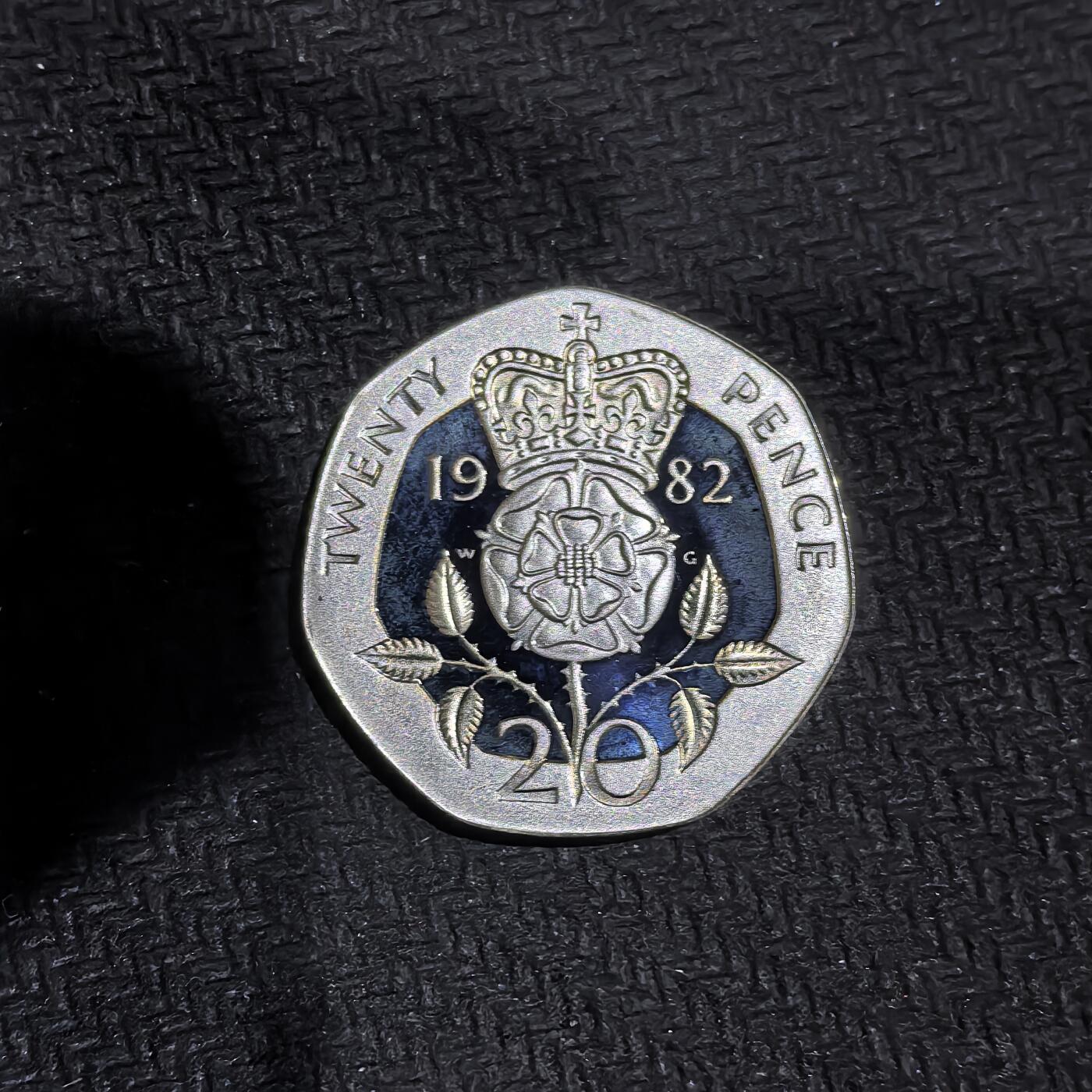 道一币馆币章第一百五十八场 原盒 英国1982年20便士精制银币