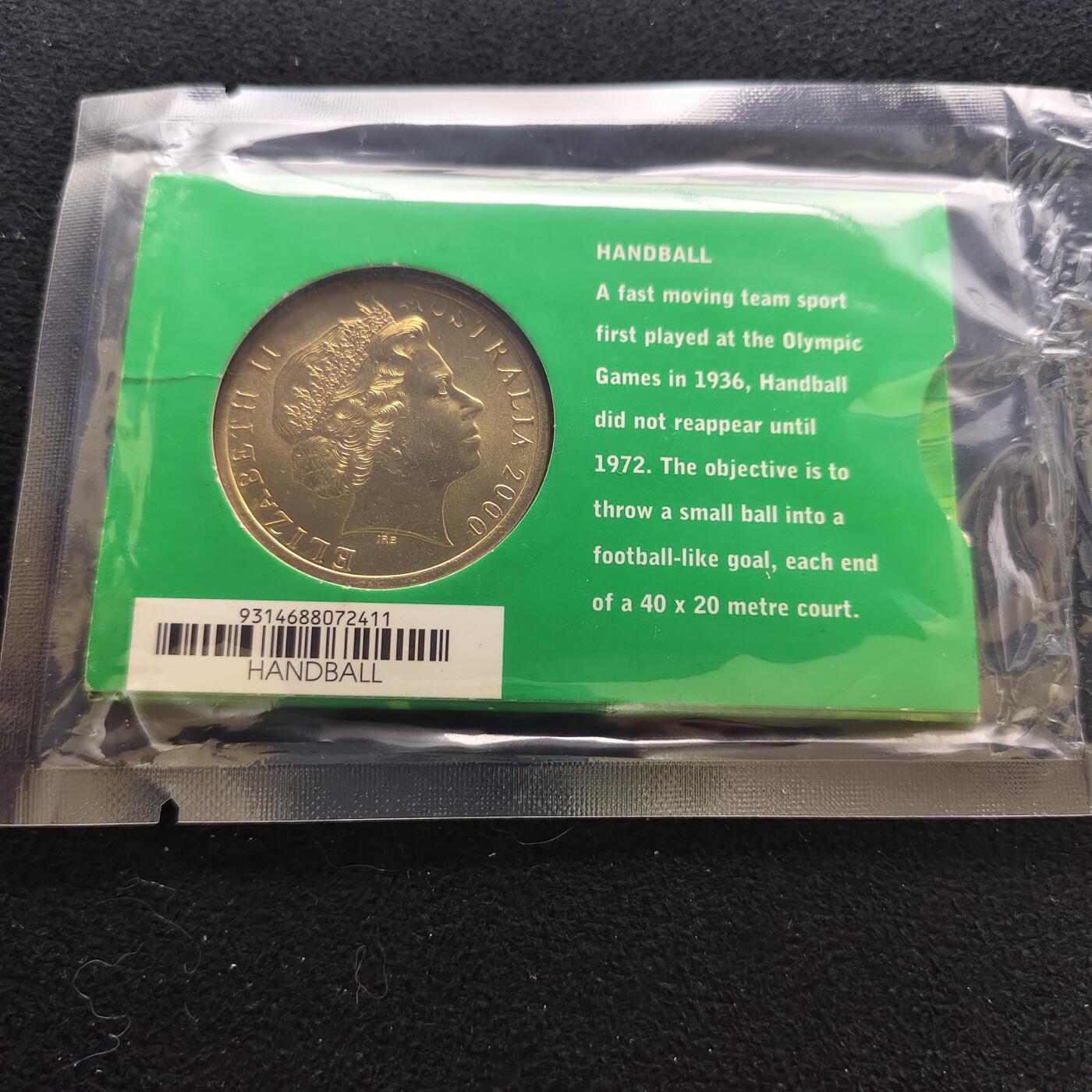 【全场包邮】纯粹捡漏拍484场（免费代拍第21场） 澳大利亚2000年5元悉尼奥运会官方卡装纪念币-手球