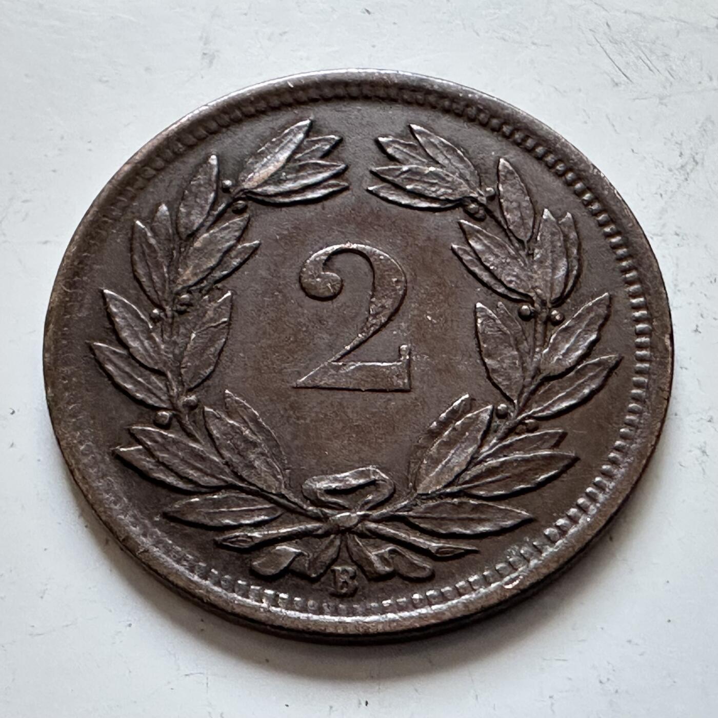 🌹外币初藏🌹🐯2025年第140场  每周二四六晚8️⃣点 接代拍 瑞士1866年2分