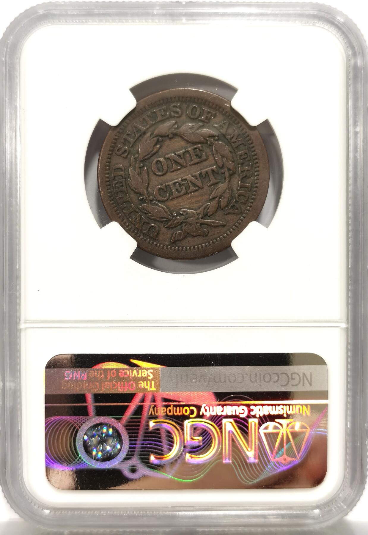 博洋堂世界钱币拍卖第151期（全场包邮） NGC VF25BN 美国1852年自由女神1美分大型早期年份少见