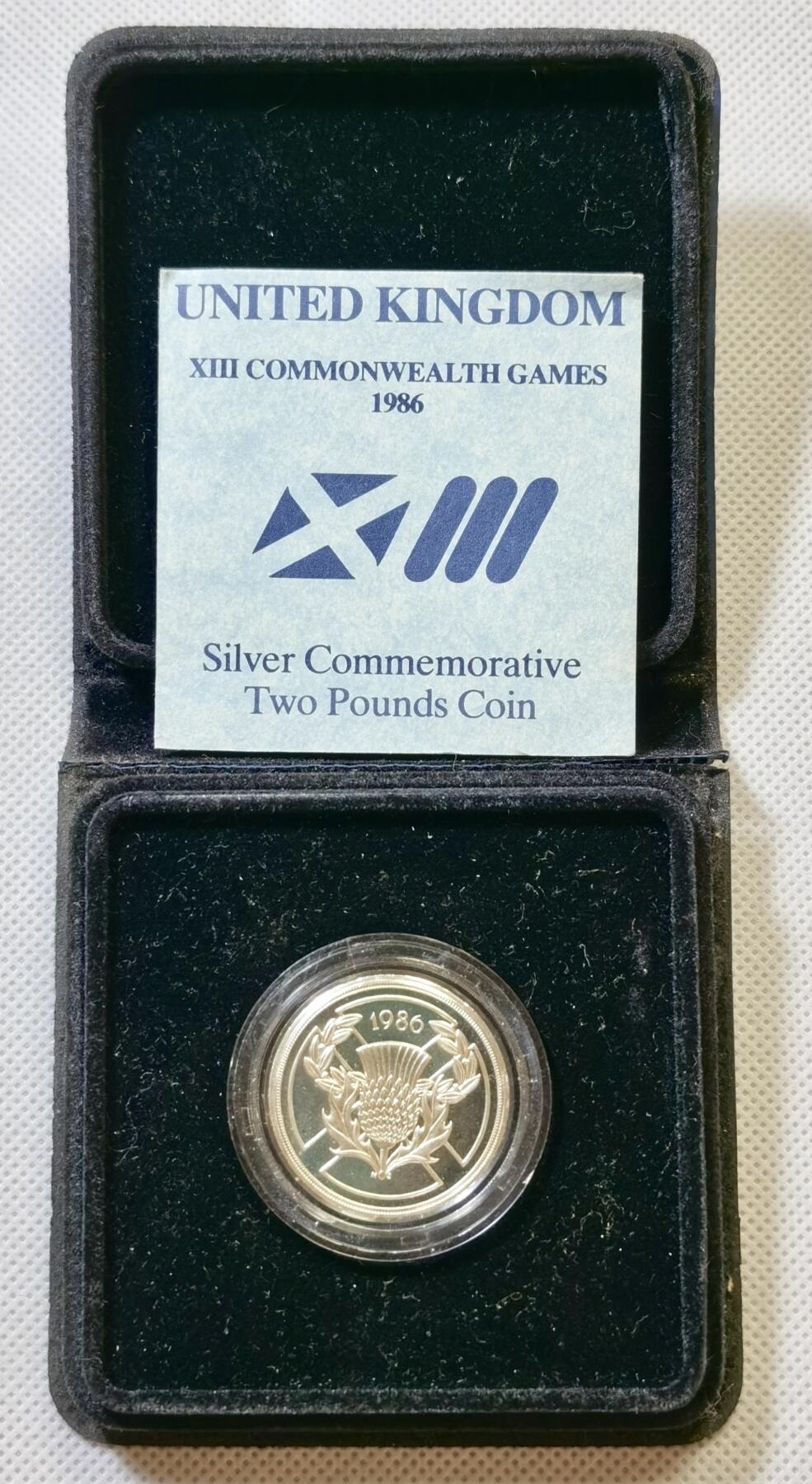 甄臻铺-世界币章拍卖（第43期）送拍享返佣金等优惠多多 英国 1986年 2磅银币 原盒原证 英联邦运动会纪念