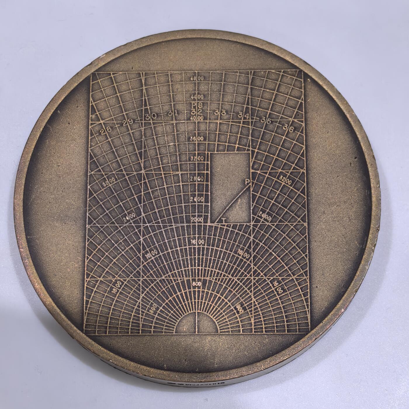 道一币馆币章第一百五十八场 北欧1983年某测绘专家诞辰百年超大纪念铜章