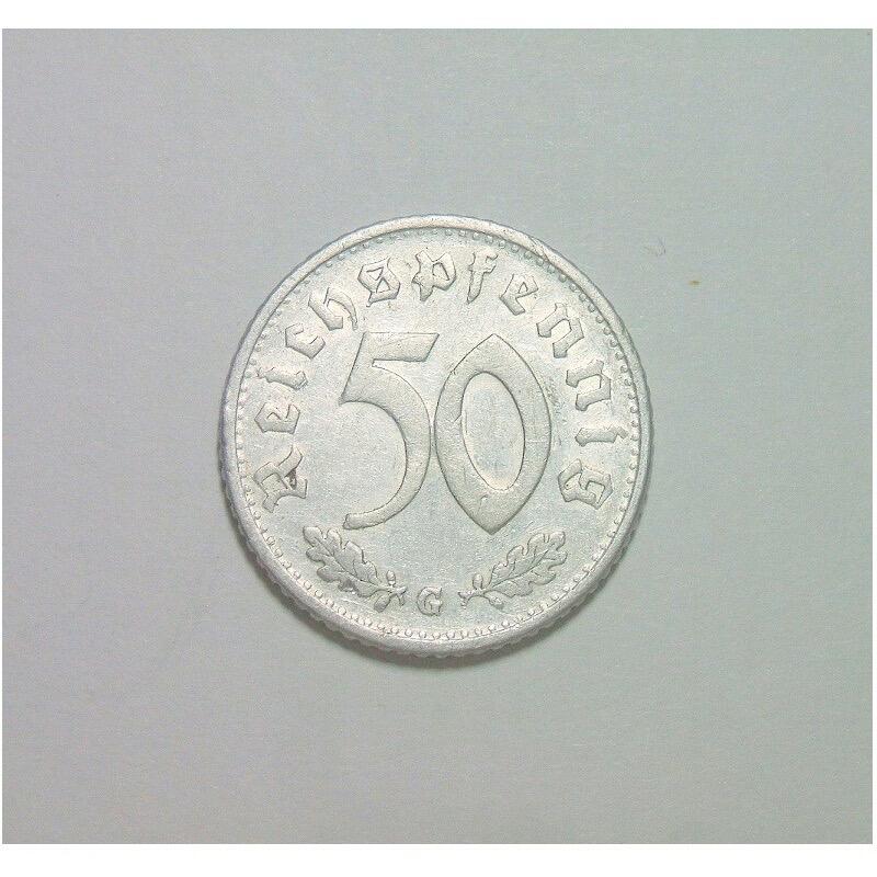 稀年 德国第三帝国1940年G版50芬尼 极美品