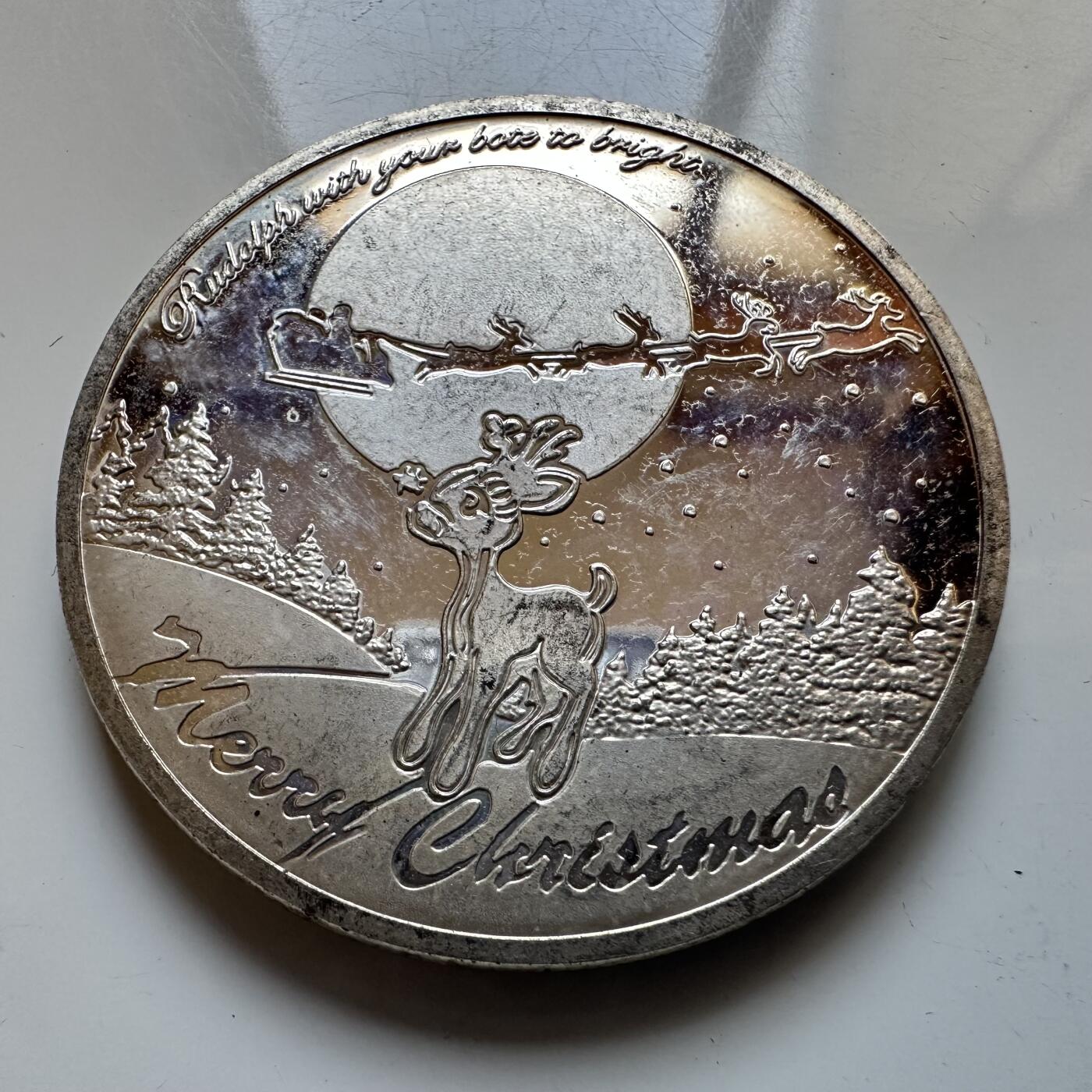 🌹外币初藏🌹🐯2025年第140场  每周二四六晚8️⃣点 接代拍 2015年圣诞老人彩色纪念章 克朗型 39.8毫米29.4克