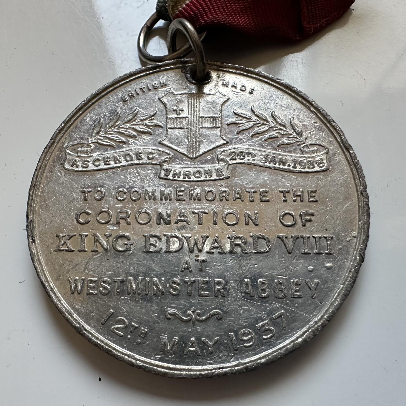 🌹外币初藏🌹🐯2025年第140场  每周二四六晚8️⃣点 接代拍 英国1937年爱德华八世加冕纪念章 锡制 38.4毫米20.9克 铸造因退位未使用 有一定的稀缺性