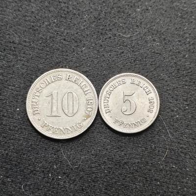 【全场包邮】纯粹捡漏拍484场（免费代拍第21场） - 德国第二帝国各年份5-10芬尼2枚好品相一组