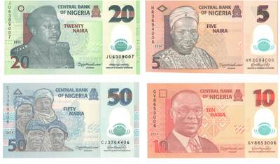 非洲-尼日利亚 全套8枚纸币及塑料钞 - 非洲-尼日利亚 全套8枚纸币及塑料钞