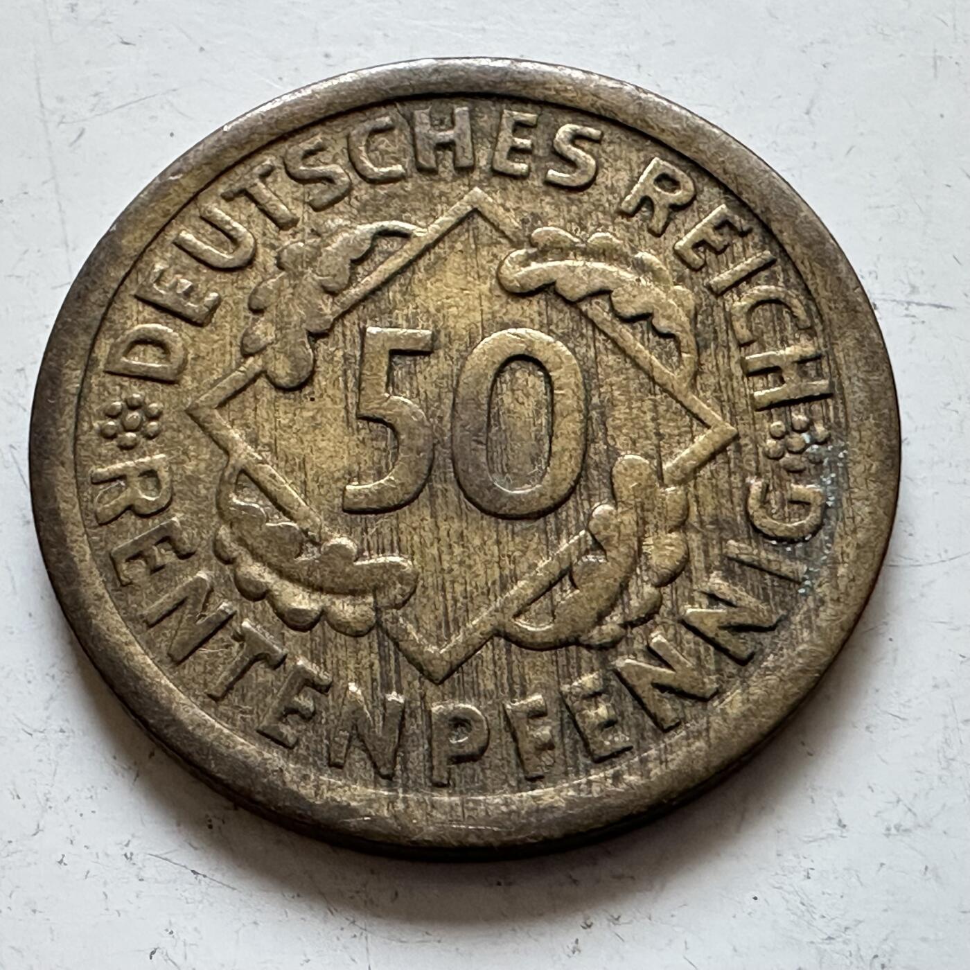 🌹外币初藏🌹🐯2025年第140场  每周二四六晚8️⃣点 接代拍 魏玛共和国1924年50芬尼