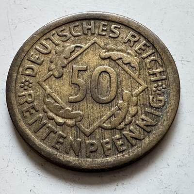 🌹外币初藏🌹🐯2025年第140场  每周二四六晚8️⃣点 接代拍 - 魏玛共和国1924年50芬尼