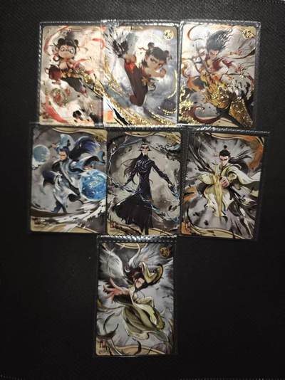 龙虎卡牌六七场 （无佣金，周六结拍，欢迎送拍） - 7张全 卡游哪吒 ur卡一套(中高卡位)