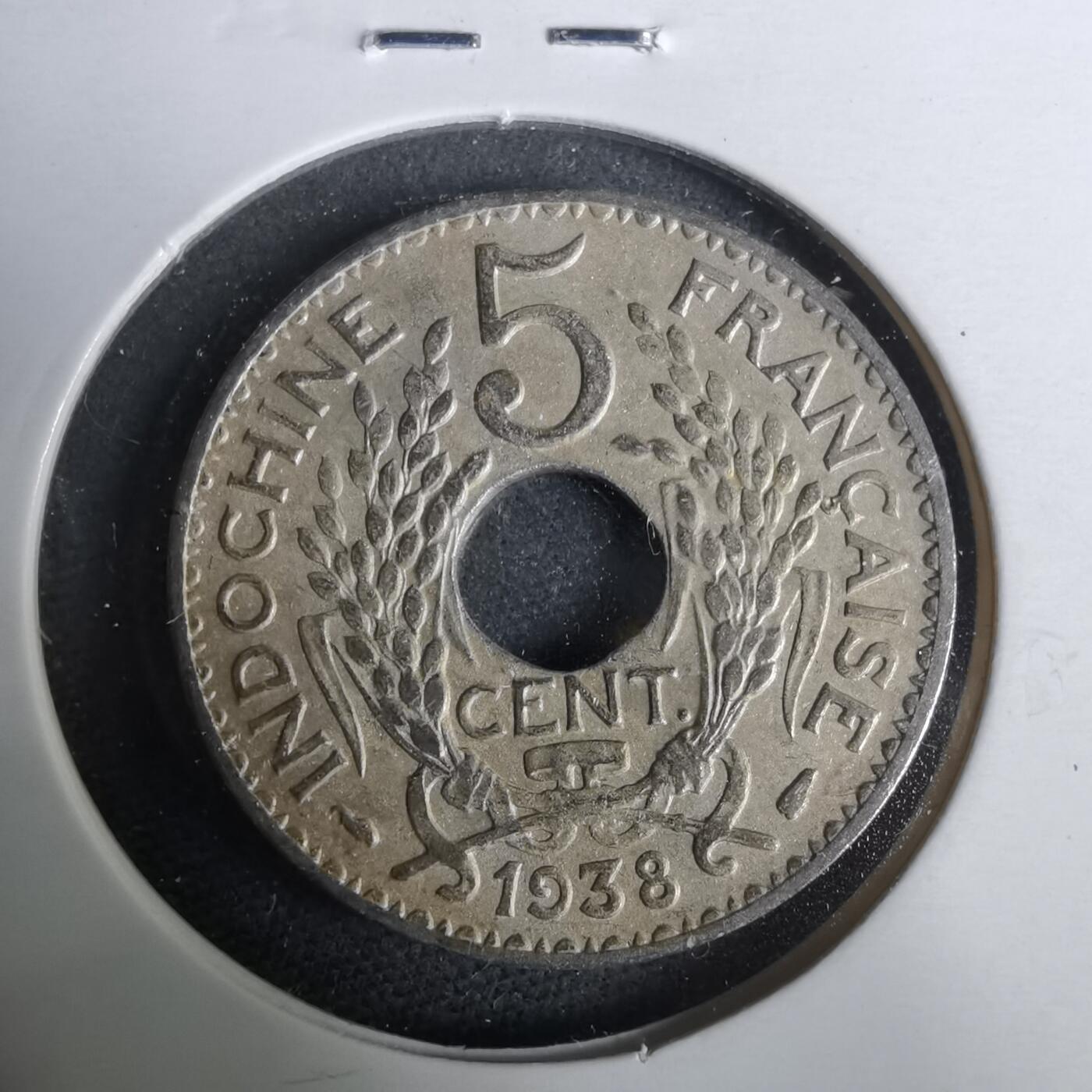 沼泽如烟--第929场 法属印度支那1938年五分