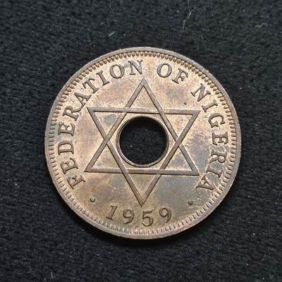 【全场包邮】纯粹捡漏拍484场（免费代拍第21场） - 尼日利亚自由邦1959年1便士铜币