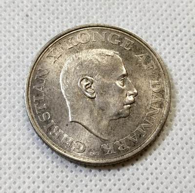 甄臻铺-世界币章拍卖（第43期）送拍享返佣金等优惠多多 - UNC 丹麦1937年2克朗纪念银币 15克 800银 克里斯蒂安十世登基25周年，细节见图